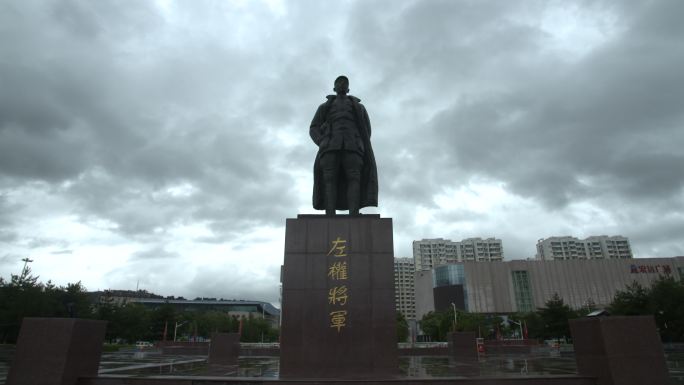 左权纪念馆雕像延时云涌