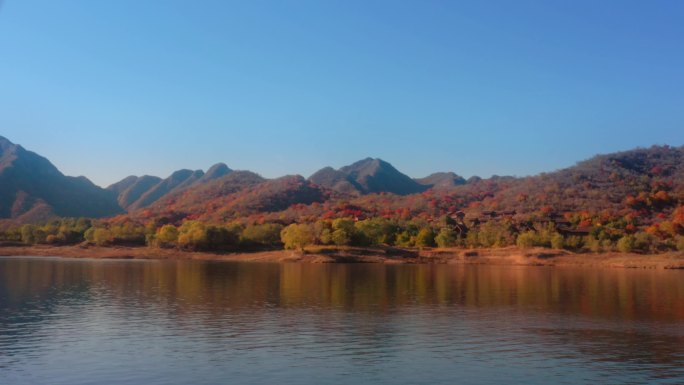 原素材航拍湖泊——易水湖