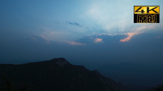 泰山、延时、云彩、山景、阳光、山顶、风景