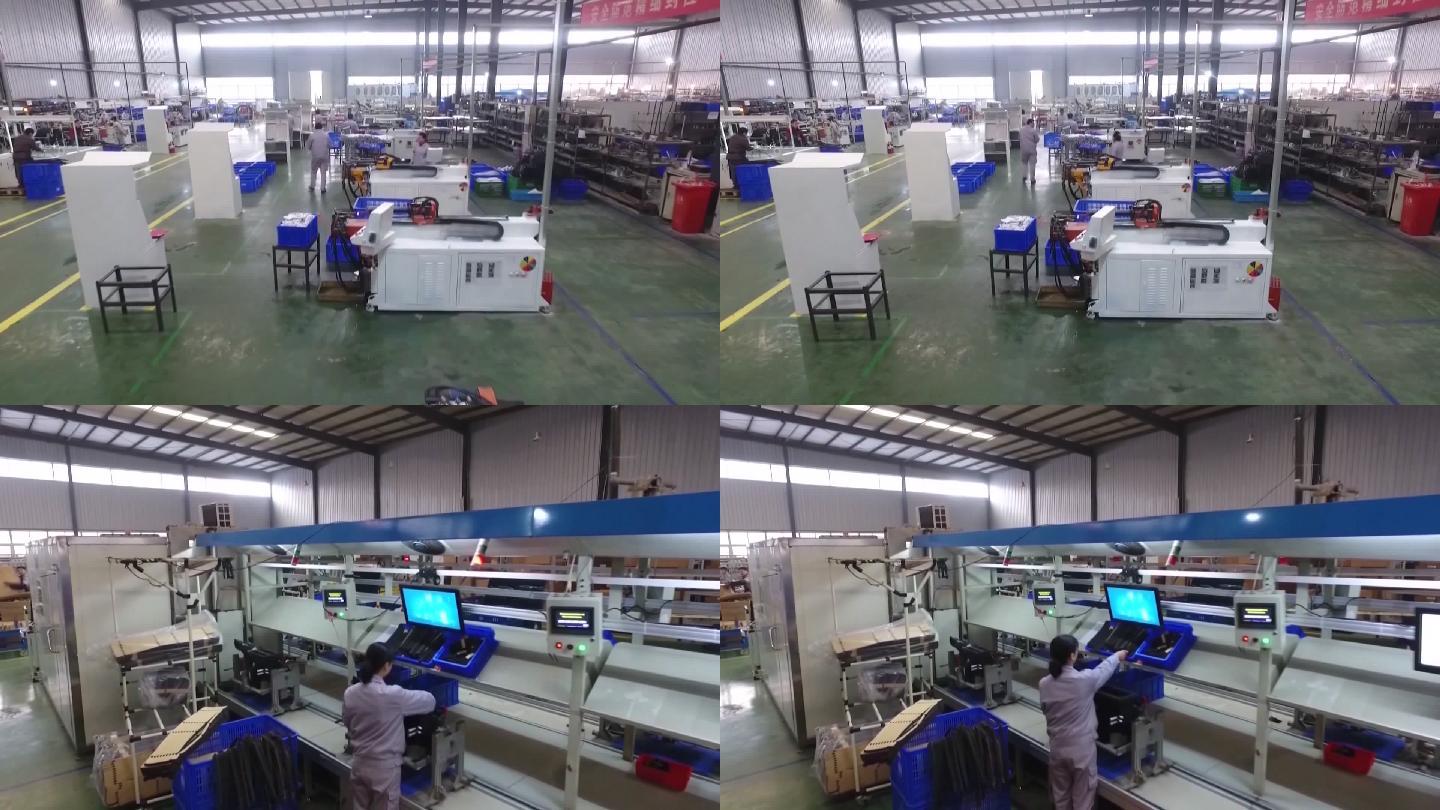 中国工厂内部生产线和工人