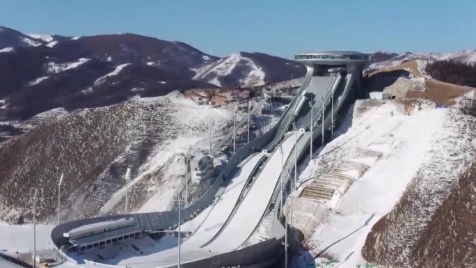 河北张家口国家跳台滑雪中心雪如意航拍