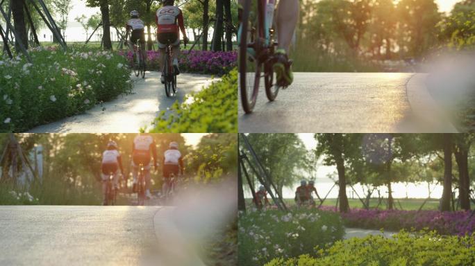 【原创】环境优美的大自然中骑自行车的人