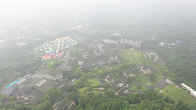 绵阳安州罗浮山温泉度假区航拍