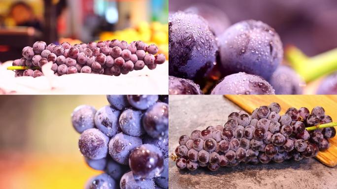 蓝莓葡萄 紫葡萄实拍