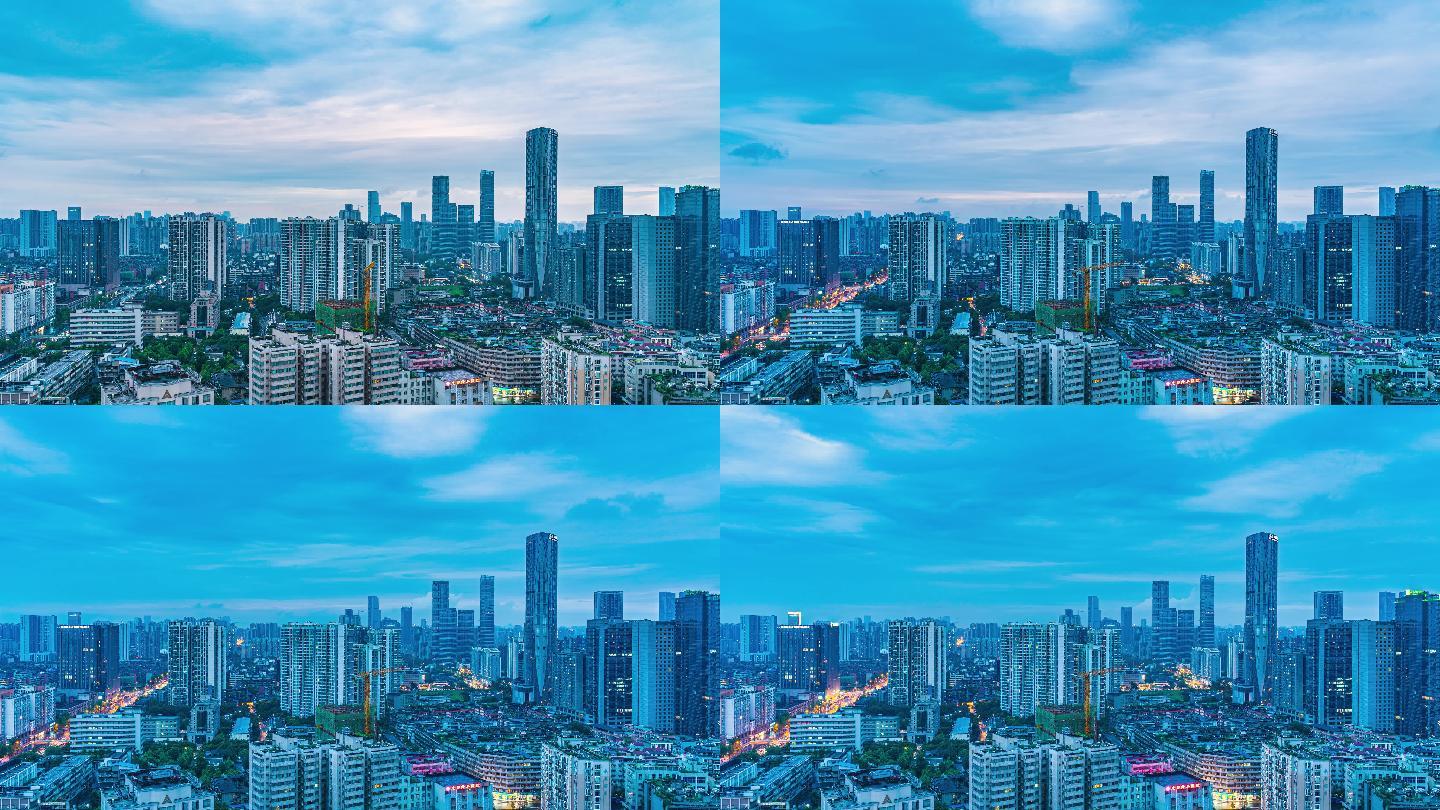 成都东门城市天际线延时摄影4K