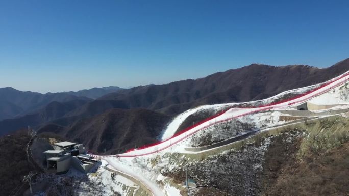 冬奥场馆崇礼万龙滑雪场航拍