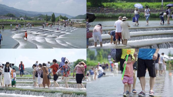 鱼鳞坝叠水坝游玩 浏阳乡村旅游宣传片