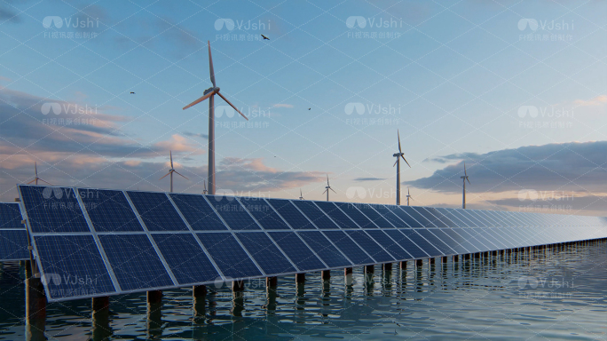 4K新能源绿色能源海洋光伏风力发电01