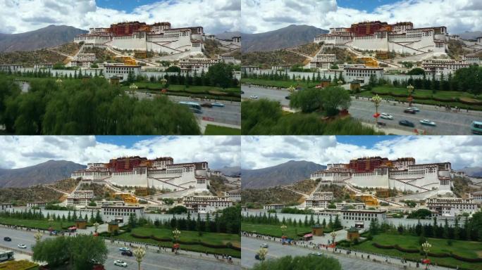 西藏自治区拉萨市布达拉宫航拍
