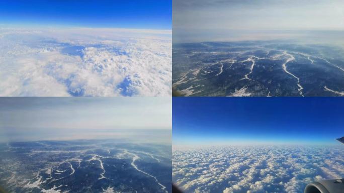 飞机上拍摄云海山脉