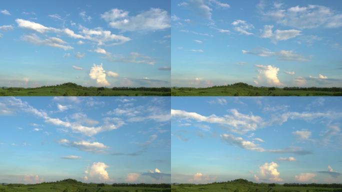 4K延时摄影：美丽天空山上白云飞舞