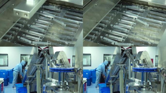 四川省成都市工厂内的注射器生产流水线