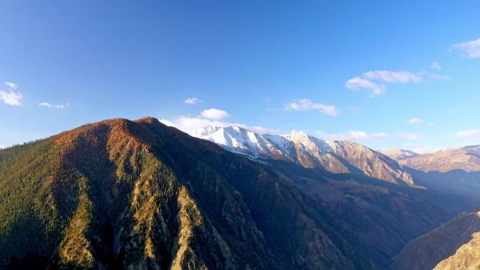 西藏川西觉巴山垭口雪山航拍