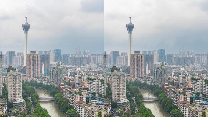成都东门城市天际线延时摄影竖版4K