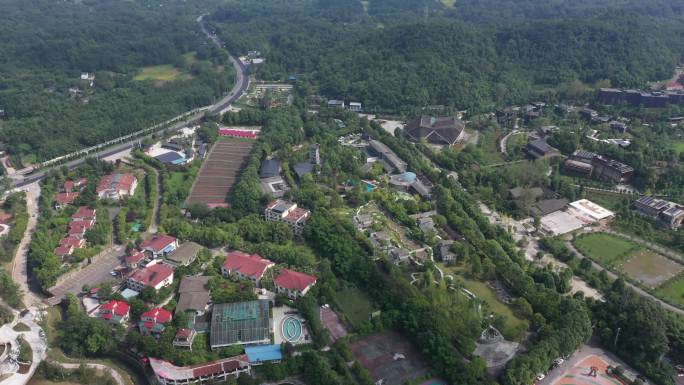 绵阳安州罗浮山温泉度假区航拍