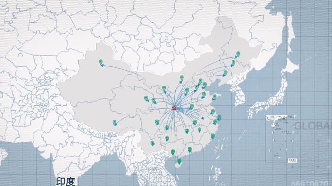 简洁干净中国及世界地图AE模板