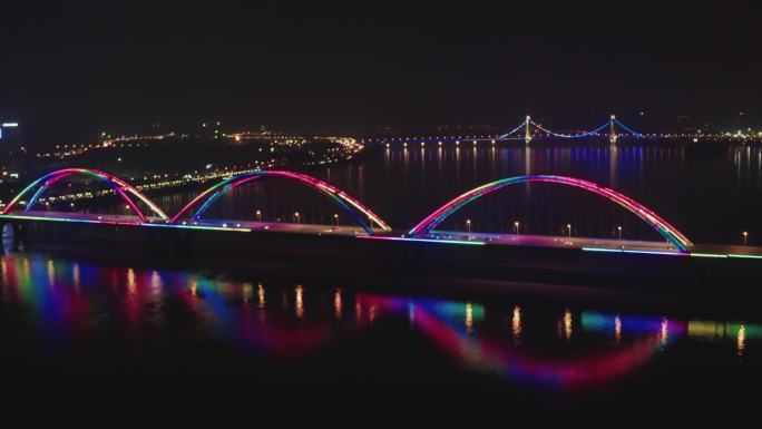 福元路大桥夜景航拍