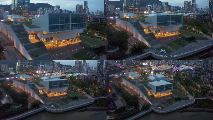 深圳海上世界文化艺术中心黄昏夜景