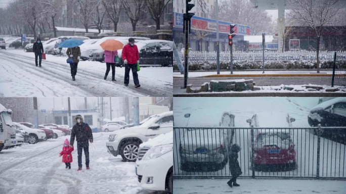 城市冬天大雪慢速升格