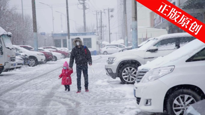 城市冬天大雪慢速升格