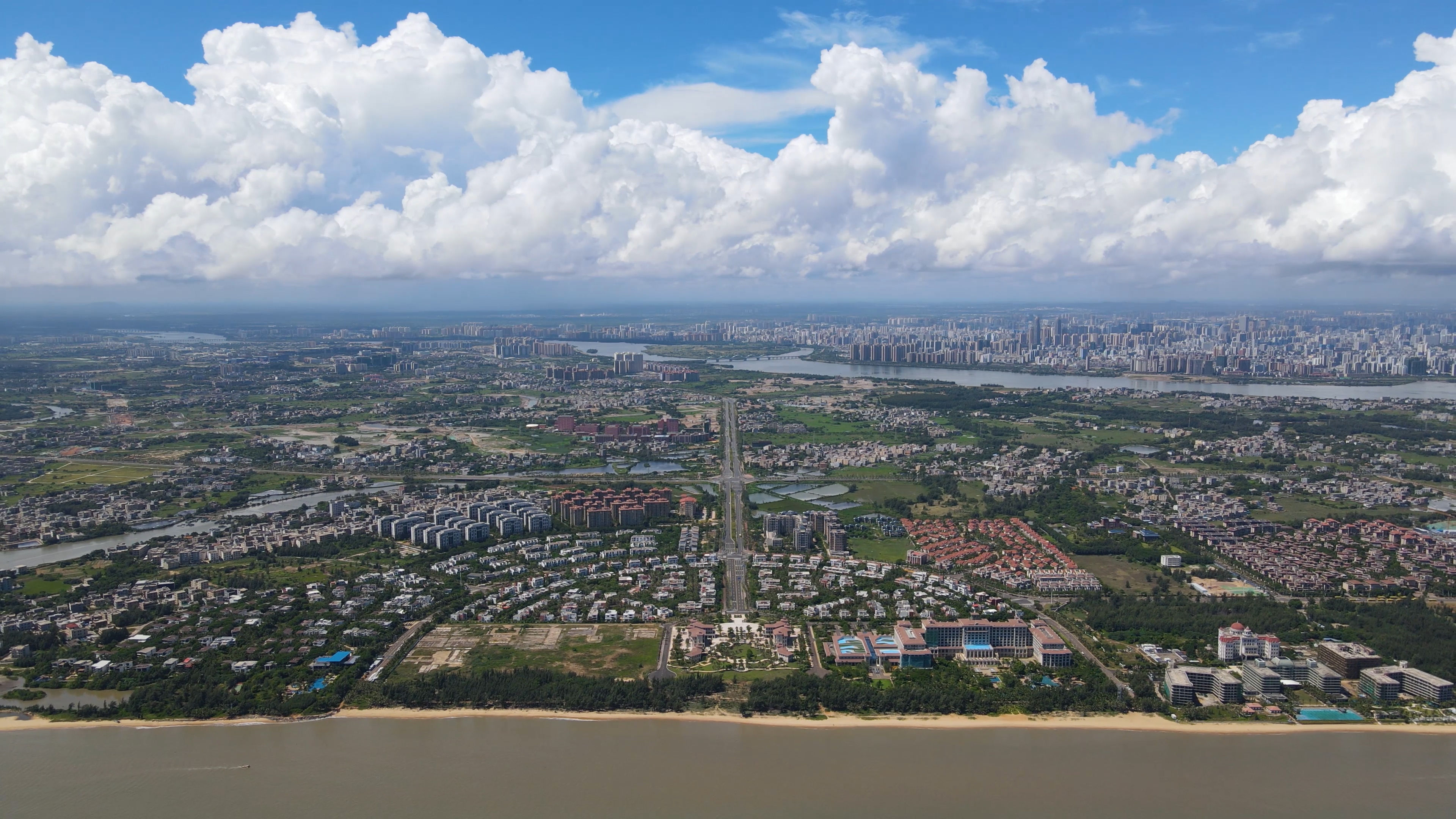 海南海口江东新区大景_3840x2160_高清视频素材下载(编号:6367263)