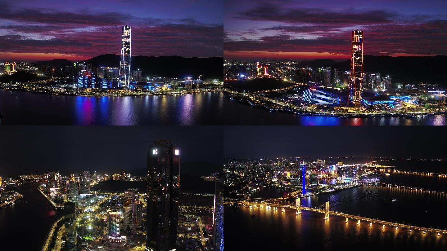 城市繁华夜景航拍视频素材