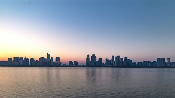 杭州城市阳台日转夜延时摄影