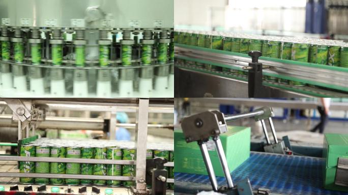 罐装饮料工厂机械化生产流水线
