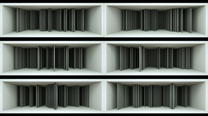 【裸眼3D】竖条矩阵灰白空间视觉裸眼艺术