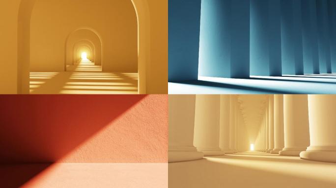 莫兰迪色建筑光影变化房地产概念镜头