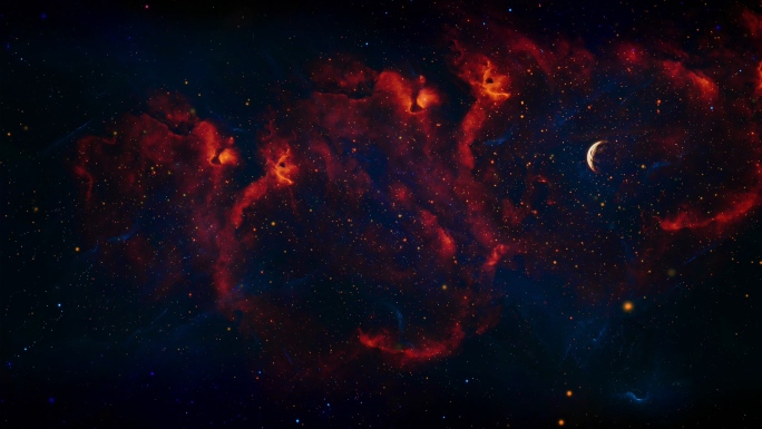 【4K宇宙】梦幻星云红色银河星系未来星际