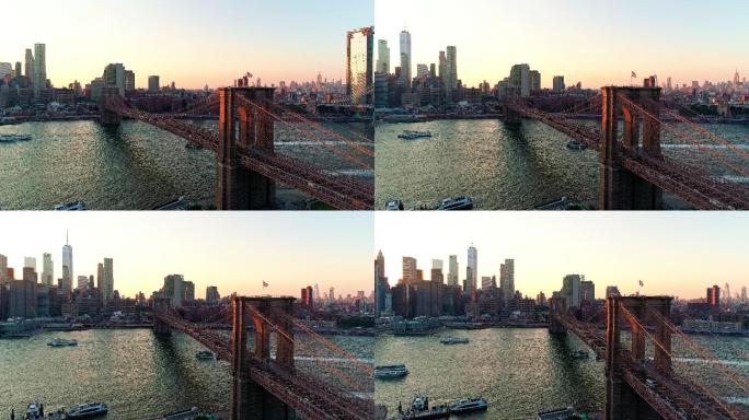 日落时分，俯瞰大桥。