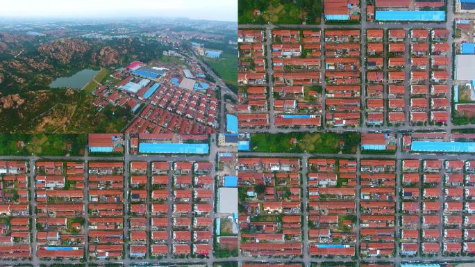 航拍北方小山村