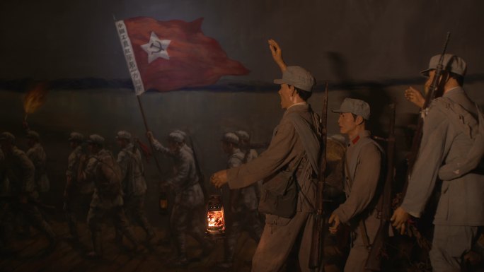 于都县长征纪念馆中国工农红军蜡像