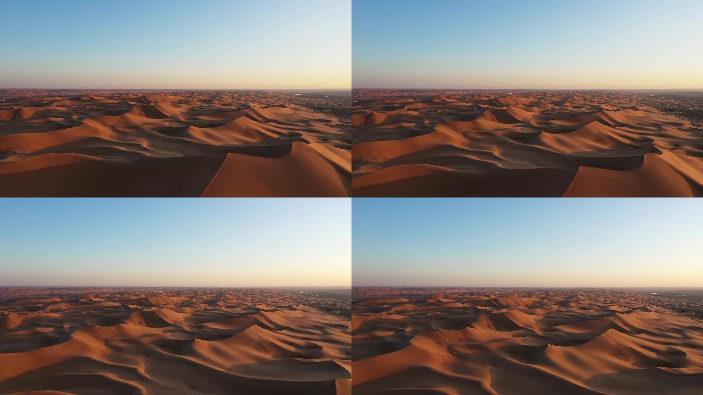 沙漠金色时刻航拍素材视频