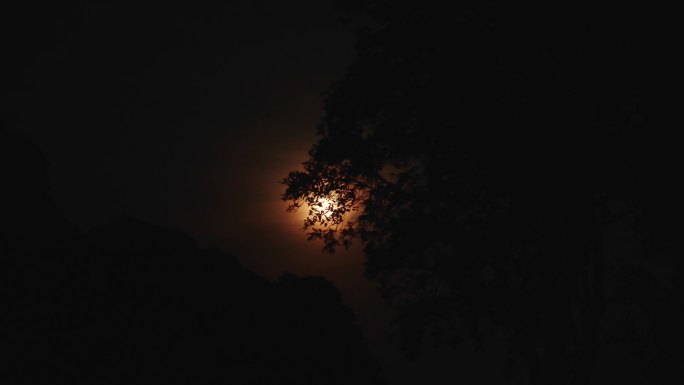 深夜红月