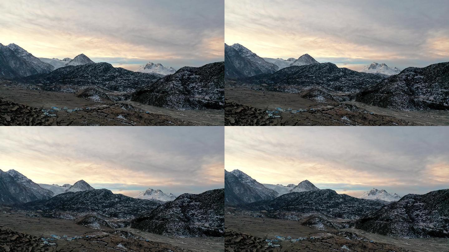 西藏来古冰川航拍实拍