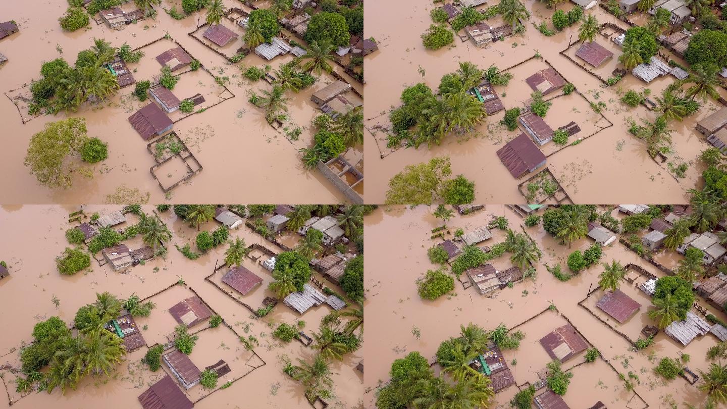 被洪水淹没的村庄