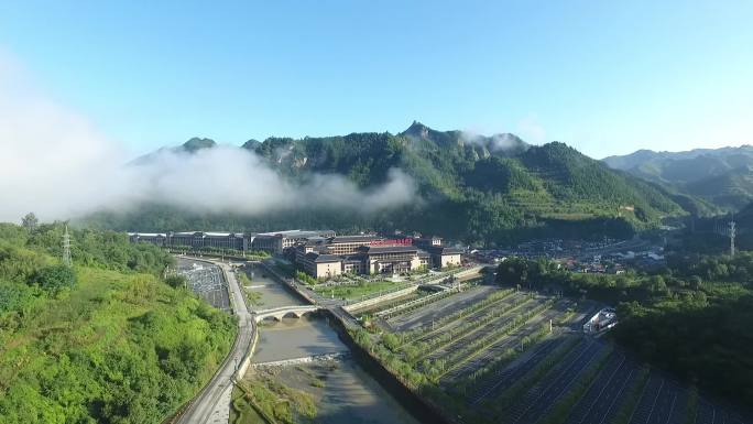 宝鸡  九龙山     景区  航拍素材