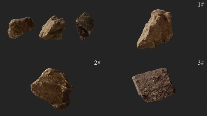 原创3组2K石头块掉落视频素材01