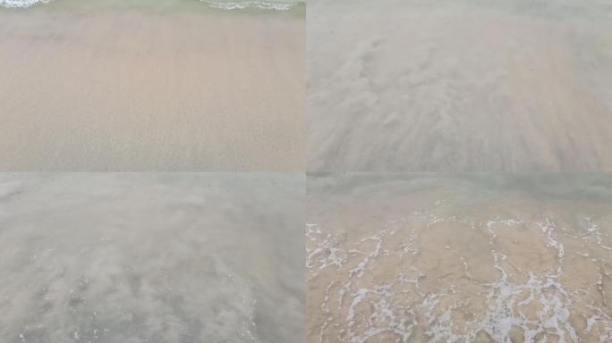 浪花海浪拍打沙滩