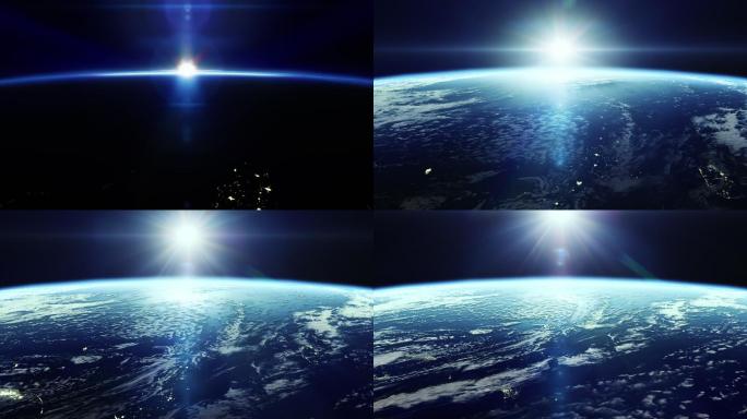 太空日出地平线自转公转视频素材