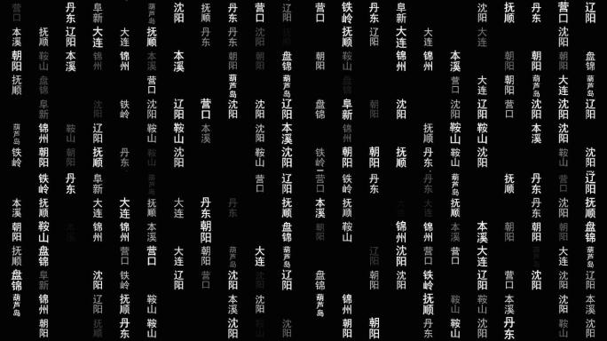 辽宁省各城市文字特效视频背景