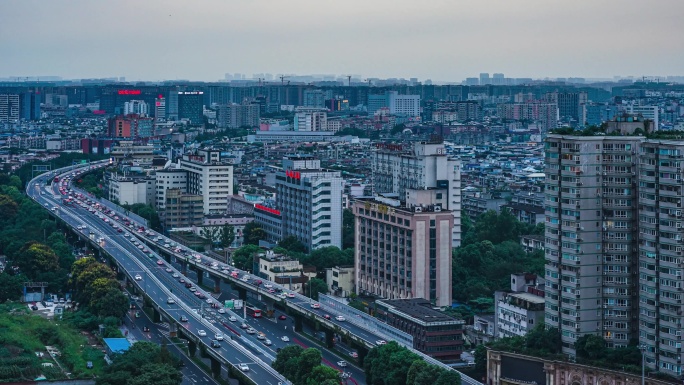 成都桐梓林南二环高架夜景延时摄影4K