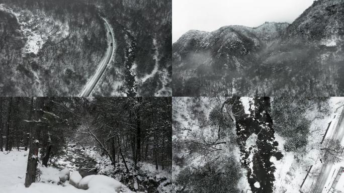 陕西秦岭山雪景