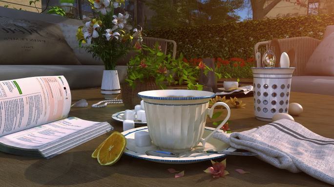 休闲庭院喝茶
