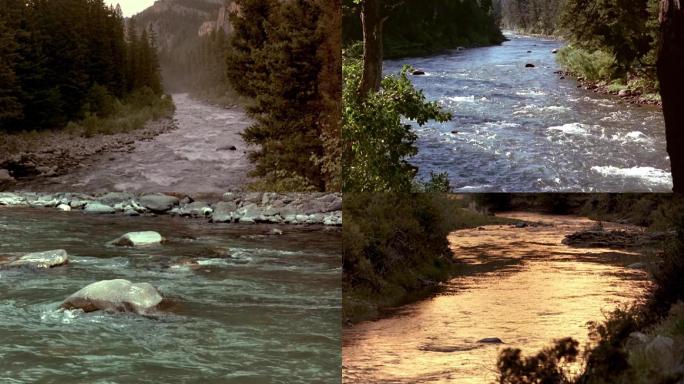 山间溪流 山间小河 原生态小河流水