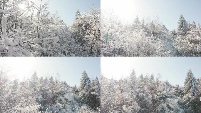 秦岭山脉雪景航拍