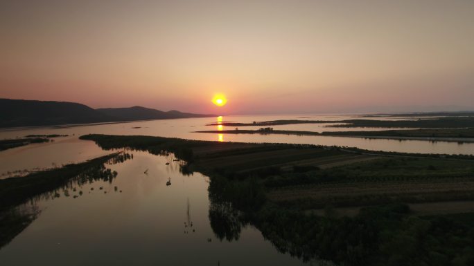 淅川县陶岔村丹江水库航拍