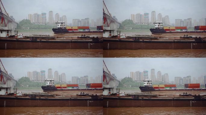 重庆水路运输货轮货船码头